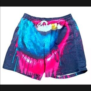 Mens Rage On Sz XXL 2XL Swim Trunks Mesh Lined Pockets Boardshorts Gray EUC